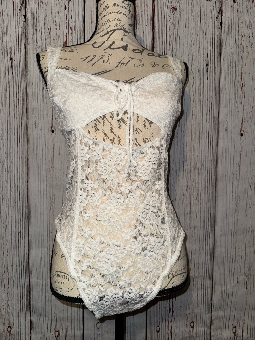 Free People White Lace One-Piece Lingerie Bodysuit - Picture 2 of 5